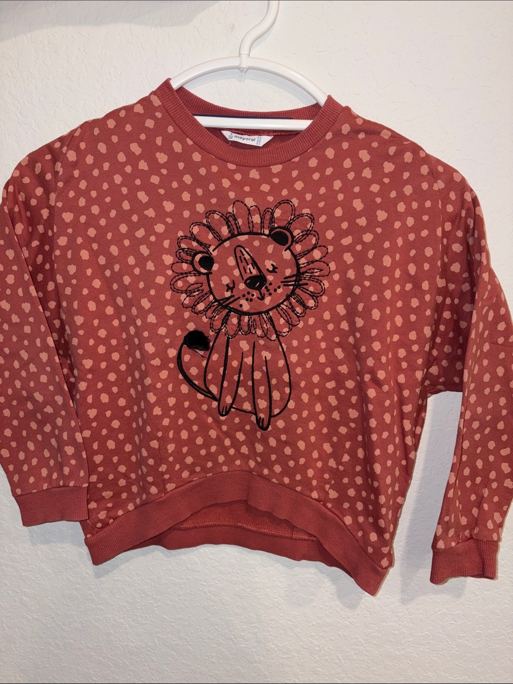 Mayoral Rust Polka Dot Lion Sweatshirt